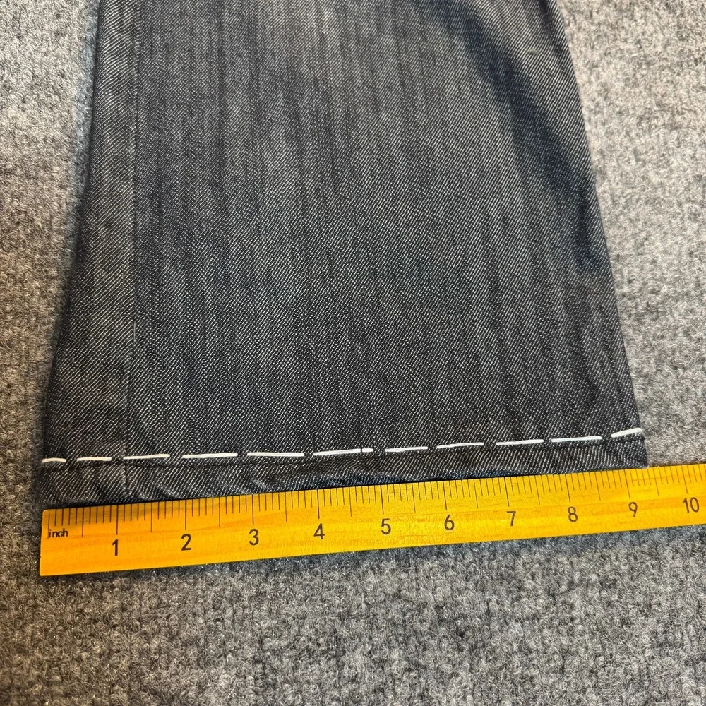 D Coy JNS Men Sz 36x31 Y2K Skater Gray Denim Jean Heavy White Stitching